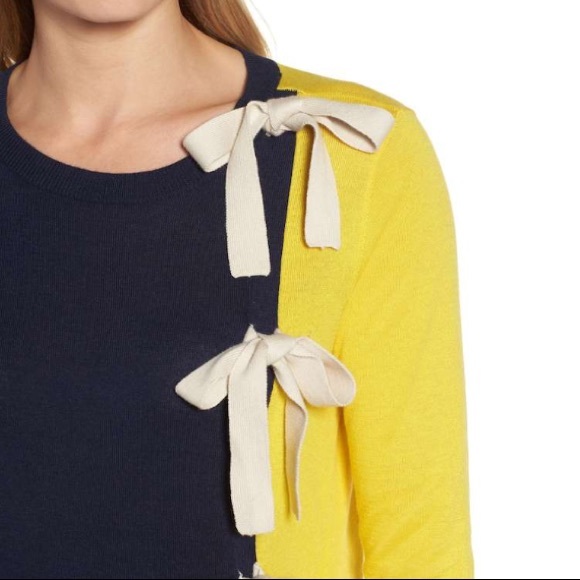 Last One(XS) Halogen Bow Front Color Block Sweater - Picture 3 of 5